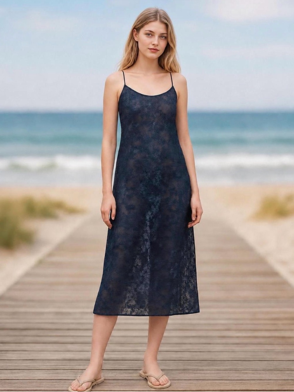 🆕 NWT MADE WELL Floral Halter Cover-Up Midi Dress • Deep Shadow • Small